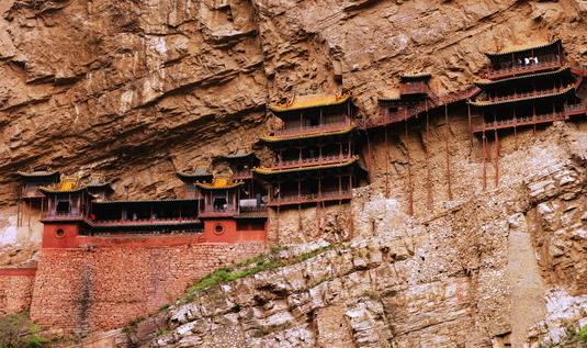 世界上最危險(xiǎn)的寺廟 恒山懸空寺立于懸崖峭壁間