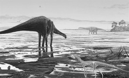 最長(zhǎng)的恐龍足跡 美國(guó)古生物考察隊(duì)發(fā)現(xiàn)311米恐龍足跡