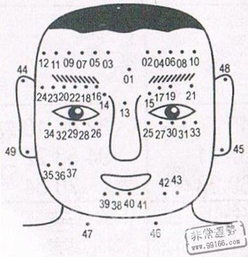 痣相圖解大全,男人痣相圖解,男人面部痣相圖解