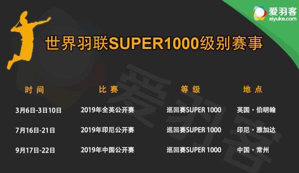 2019年羽毛球比賽賽事 2019羽毛球全年大型賽事時(shí)間安排一覽表