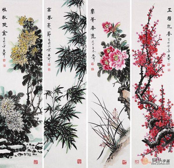客廳里掛花鳥畫選什么題材好,這四類最適宜了