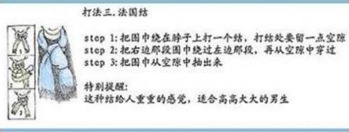 圍巾的系法圖解三、法國結