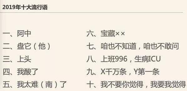 語言文字周報發(fā)布2019年十大熱門網(wǎng)絡(luò)流行語:盤它上頭我酸了最熱門