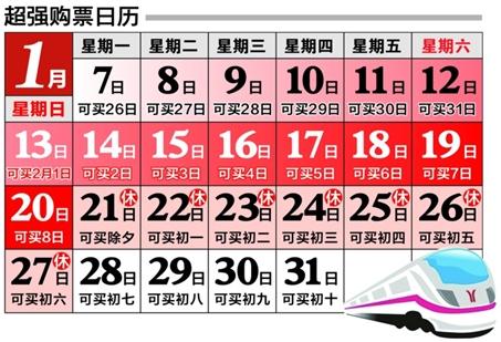 @廣州鐵路“超強購票日歷”獲網友熱捧,網友稱不用再掐指算買票日期
