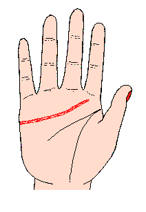 感情線圖解：感情線過(guò)長(zhǎng)